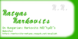 matyas markovits business card